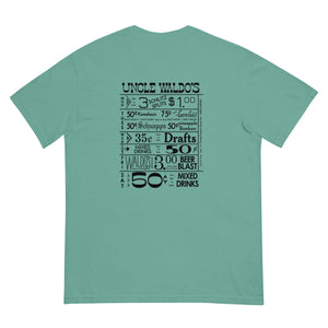 Uncle Waldo's The One & Only WITH DRINK SPECIALS Short Sleeve T-Shirt - Garment-Dyed Heavyweight T-Shirt